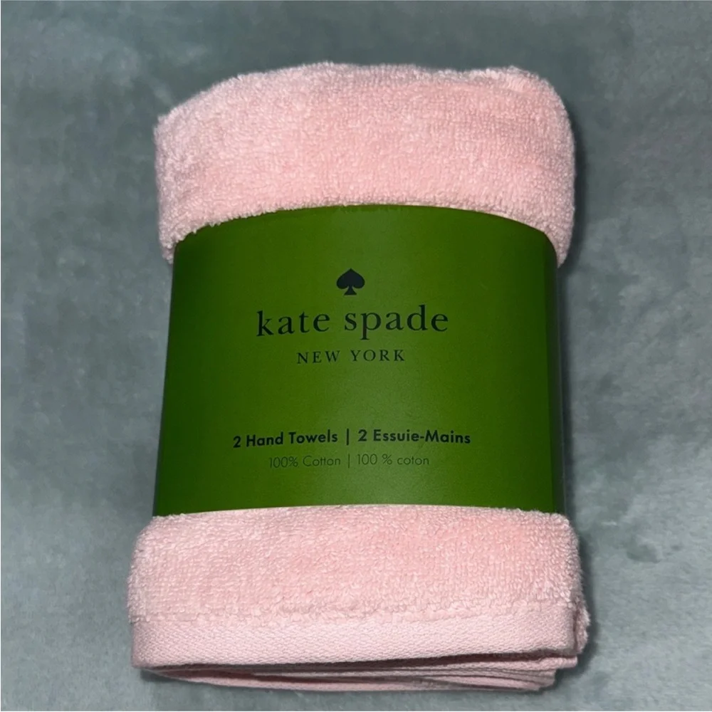 kate spade Soft Pink Cotton Hand Towels - Set of 2